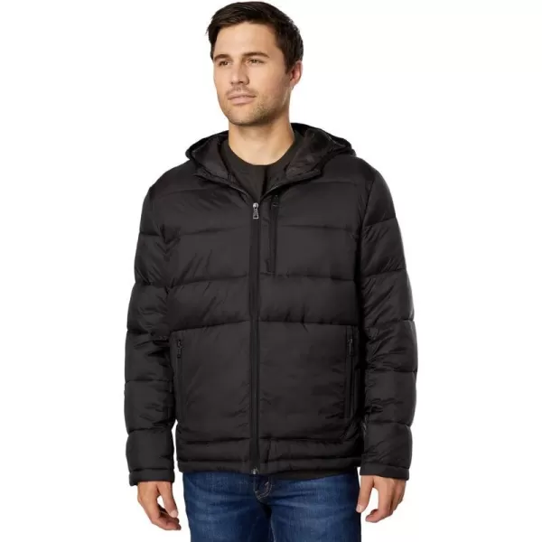 Cole Haan Mens Hooded Nylon Puffer JacketBlack