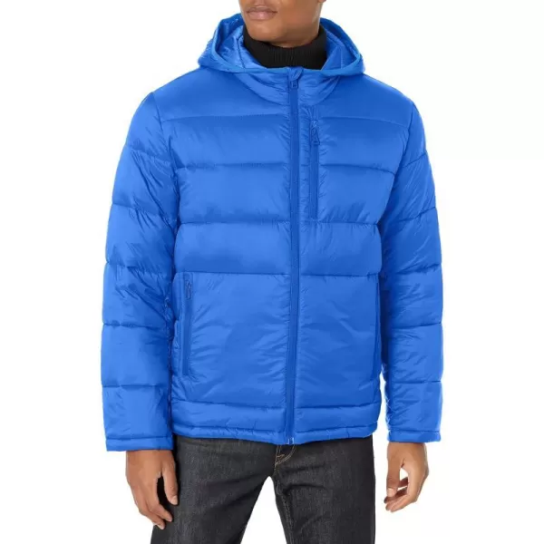 Cole Haan Mens Hooded Nylon Puffer JacketCobalt