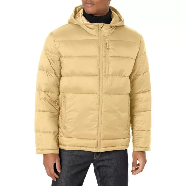 Cole Haan Mens Hooded Nylon Puffer JacketSand