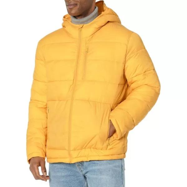 Cole Haan Mens Hooded Nylon Puffer JacketYellow