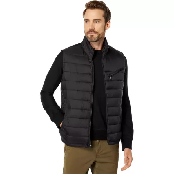 Cole Haan Mens Quilted Puffer Vest with Chest Zip PocketBlack