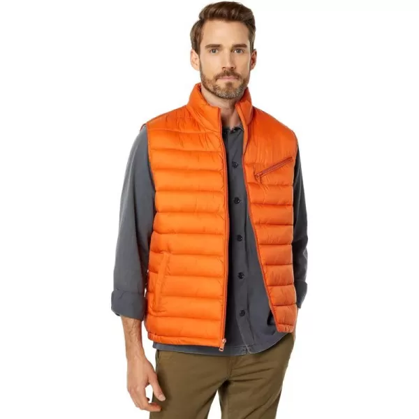 Cole Haan Mens Quilted Puffer Vest with Chest Zip PocketBurnt Orange