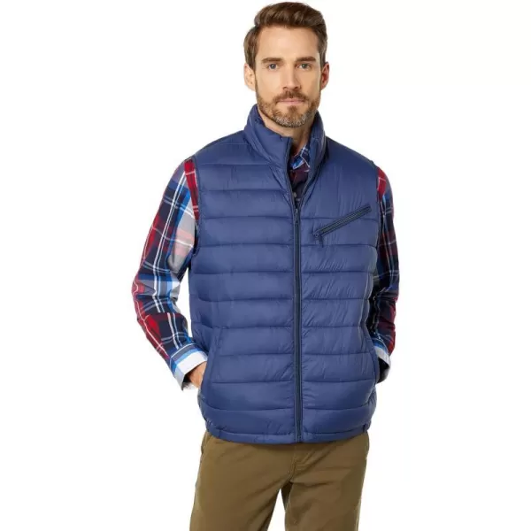 Cole Haan Mens Quilted Puffer Vest with Chest Zip PocketNavy