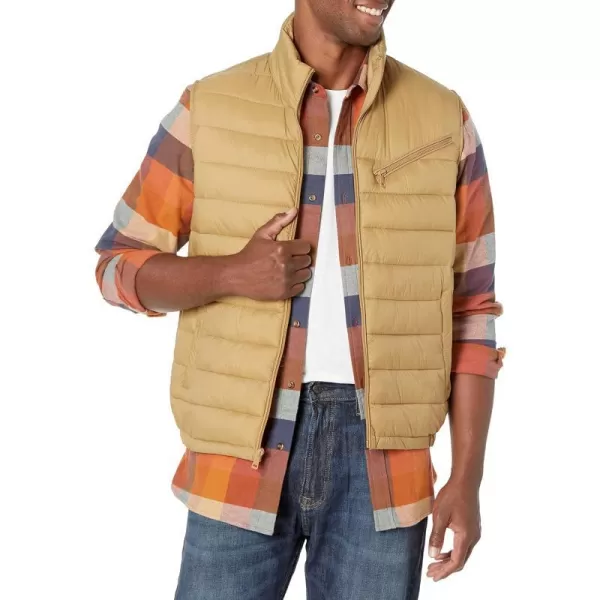 Cole Haan Mens Quilted Puffer Vest with Chest Zip PocketSand