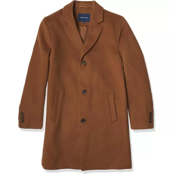 Cole Haan Mens Wool Plus Topper Button Front CoatCamel