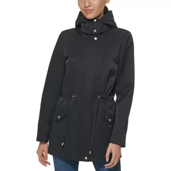 Cole Haan Womens Adjustable Rain Short CoatBlack