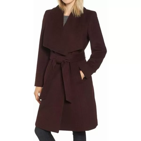 Cole Haan Womens Belted Wool Classically Elegant Coat for YearRound StyleBordeaux