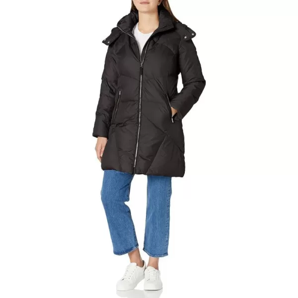 Cole Haan Womens Hooded Essential Down CoatBlack