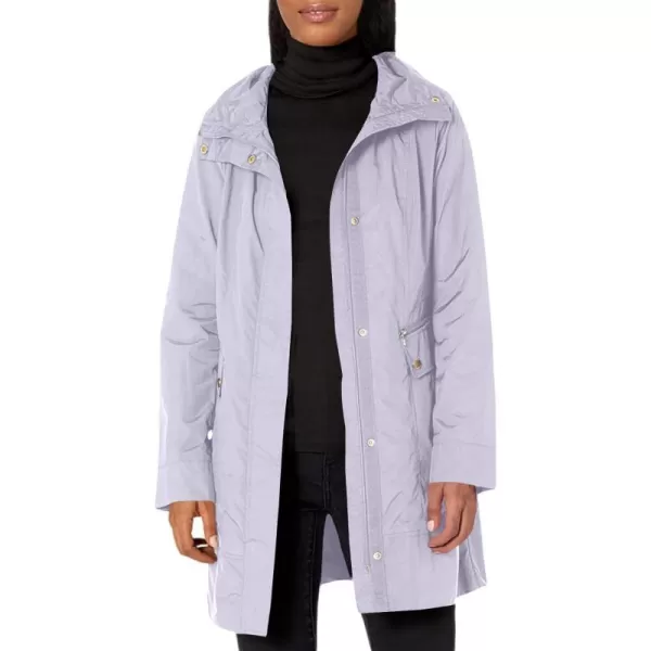 Cole Haan Womens Packable Hooded Rain Jacket with BowLavender