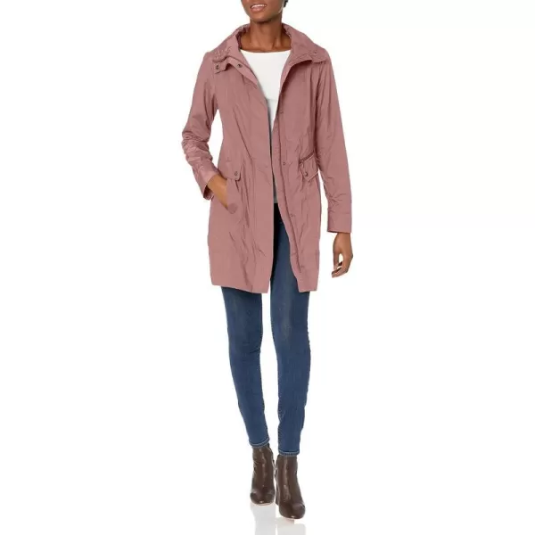 Cole Haan Womens Packable Hooded Rain Jacket with BowMauve