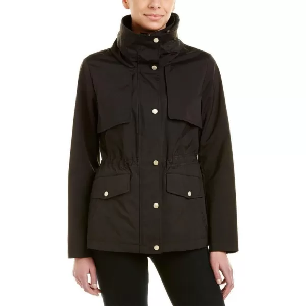 Cole Haan Womens Short Packable Rain JacketBlack