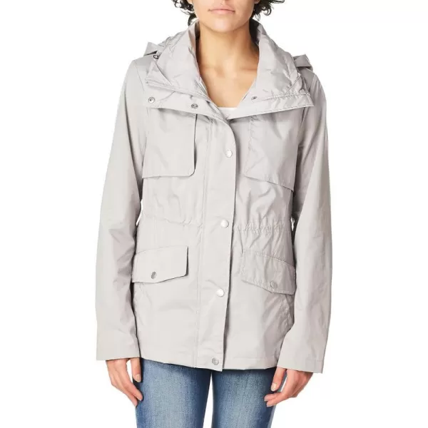 Cole Haan Womens Short Packable Rain JacketPearl Grey