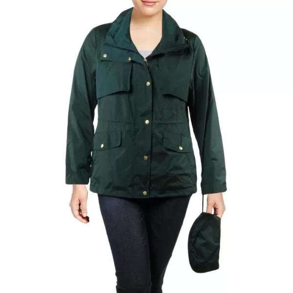 Cole Haan Womens Short Packable Rain JacketPine