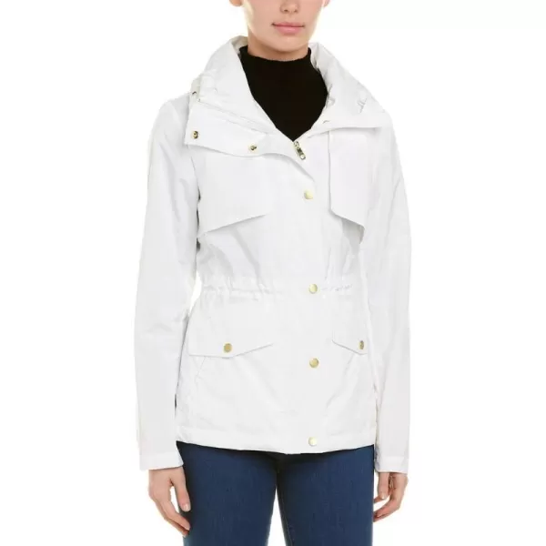 Cole Haan Womens Short Packable Rain JacketWhite