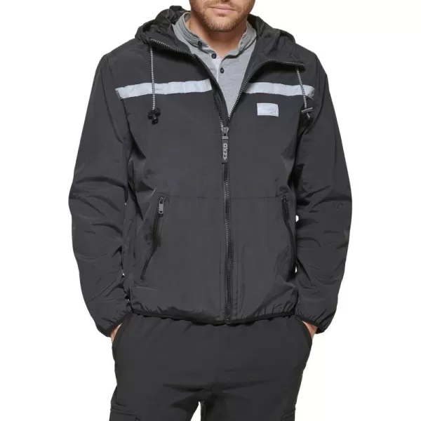 DKNY Mens Active Reflective Colorblock WindbreakerBlack