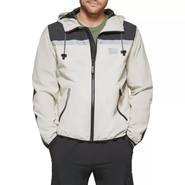 DKNY Mens Active Reflective Colorblock WindbreakerIce