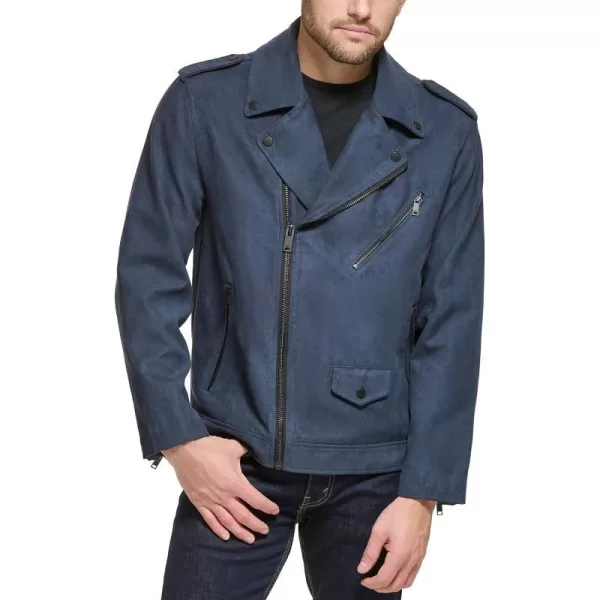 DKNY Mens Modern Motorcycle JacketNavy