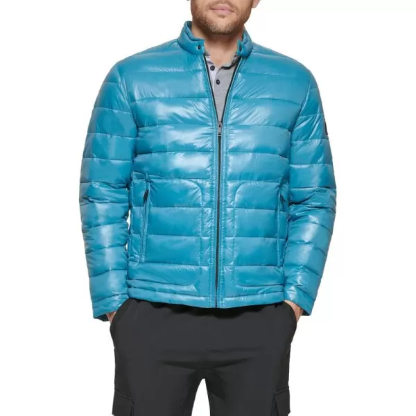 DKNY Mens Perlized Lightweight Quilted Puffer JacketBlue