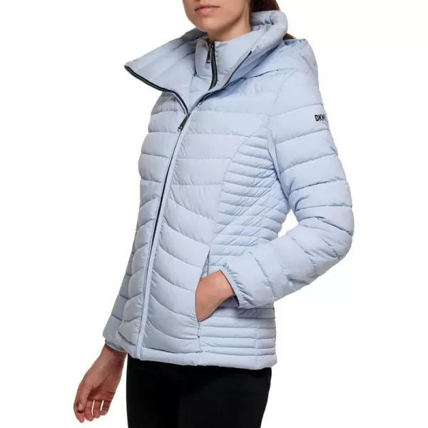 DKNY Womens Everyday Outerwear Packable Stretchy JacketPowder Blue