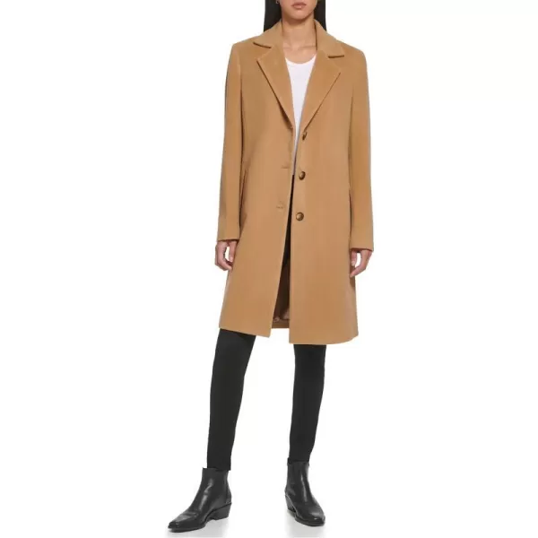 DKNY Womens Walker Wool CoatCamel