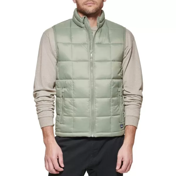 Dockers Mens Box Quilted Puffer VestGreen