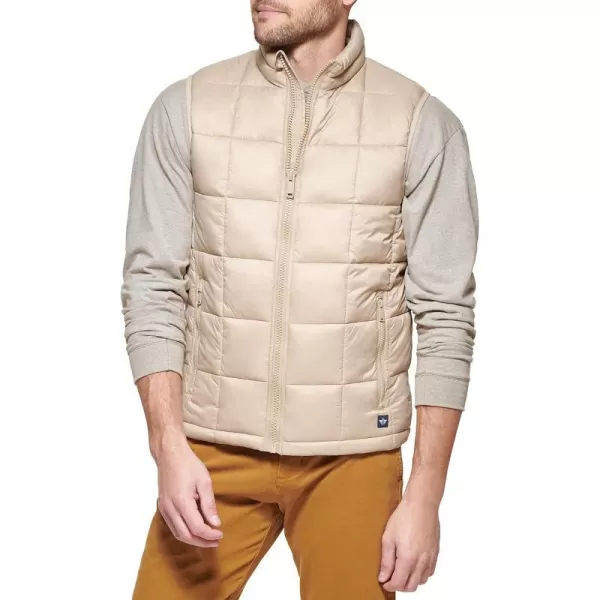 Dockers Mens Box Quilted Puffer VestKhaki