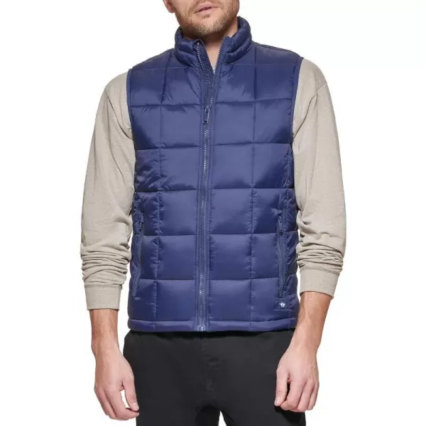 Dockers Mens Box Quilted Puffer VestNavy