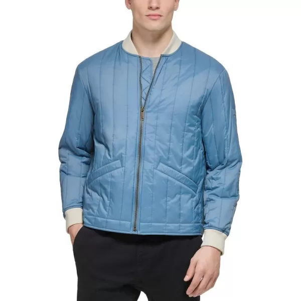 Dockers Mens Channel Quilted Open Bottom Bomber JacketBlue