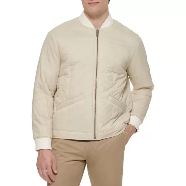 Dockers Mens Channel Quilted Open Bottom Bomber JacketKhaki