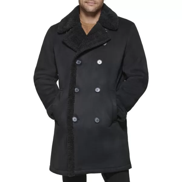 Dockers Mens Faux Shearling Midlength OvercoatBlack