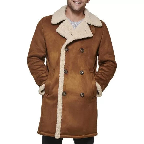 Dockers Mens Faux Shearling Midlength OvercoatCognac