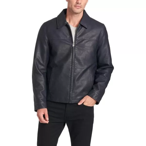 Dockers Mens James Faux Leather JacketBig amp Tall Navy