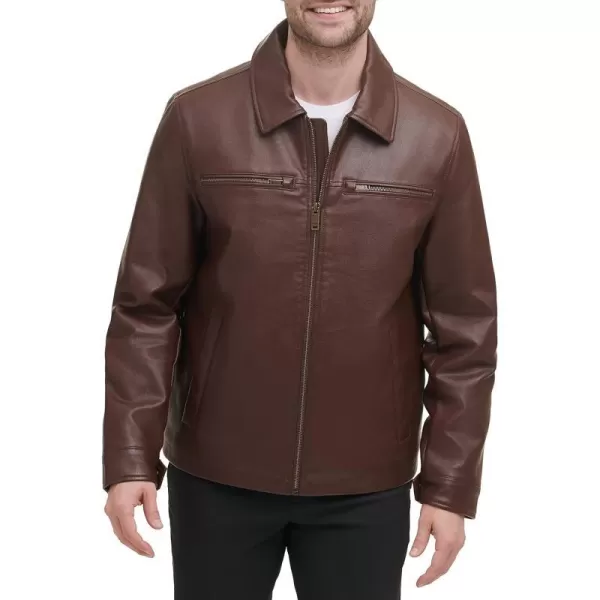 Dockers Mens James Faux Leather JacketSienna Brown W Chest Zip