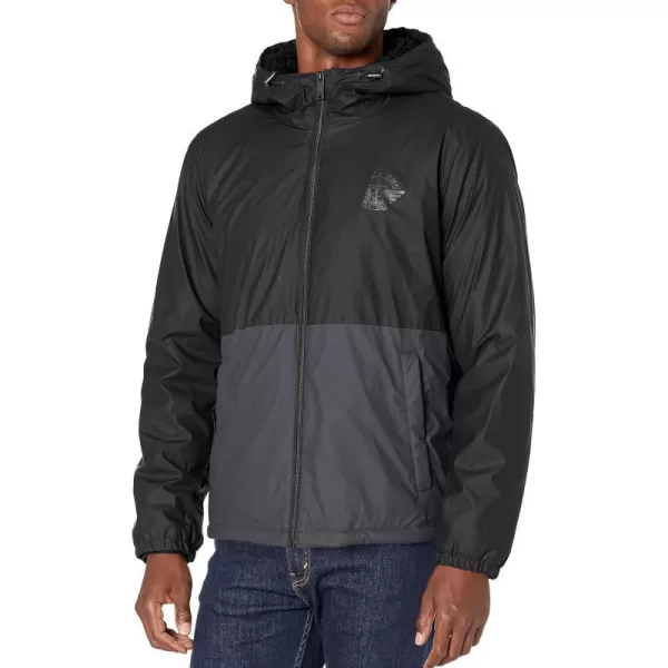 Dockers Mens The Bryce Stretch Sherpa Lined Waterproof Rain JacketBlackCharcoal