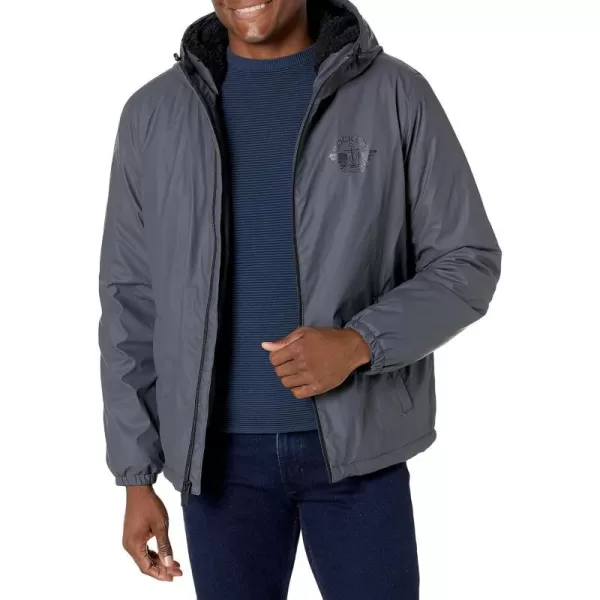 Dockers Mens The Bryce Stretch Sherpa Lined Waterproof Rain JacketCharcoal