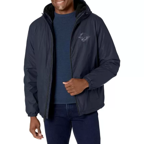 Dockers Mens The Bryce Stretch Sherpa Lined Waterproof Rain JacketNavy