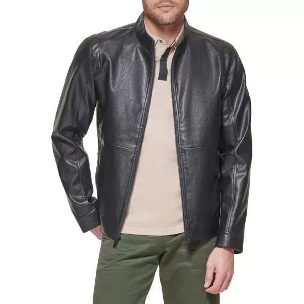 Dockers Mens The Dylan Faux Leather Racer JacketBlack