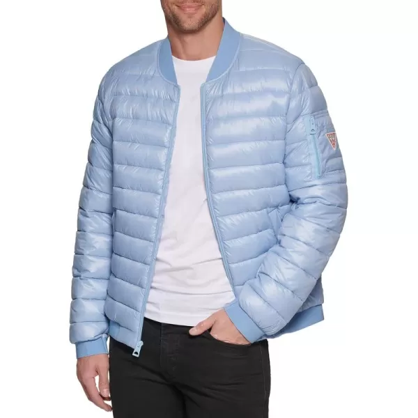 GUESS Mens Light Weight Bomber JacketPowder Blue