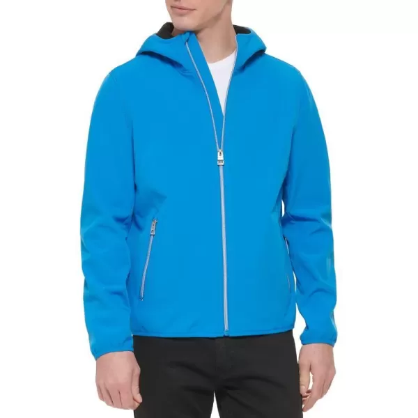 GUESS Mens Softshell Long Sleeve Hood JacketAqua