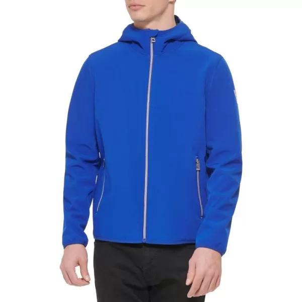 GUESS Mens Softshell Long Sleeve Hood JacketIndigo