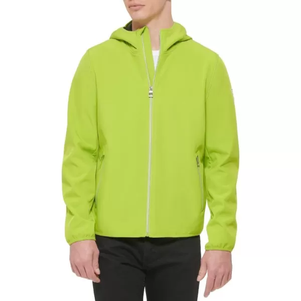 GUESS Mens Softshell Long Sleeve Hood JacketLime