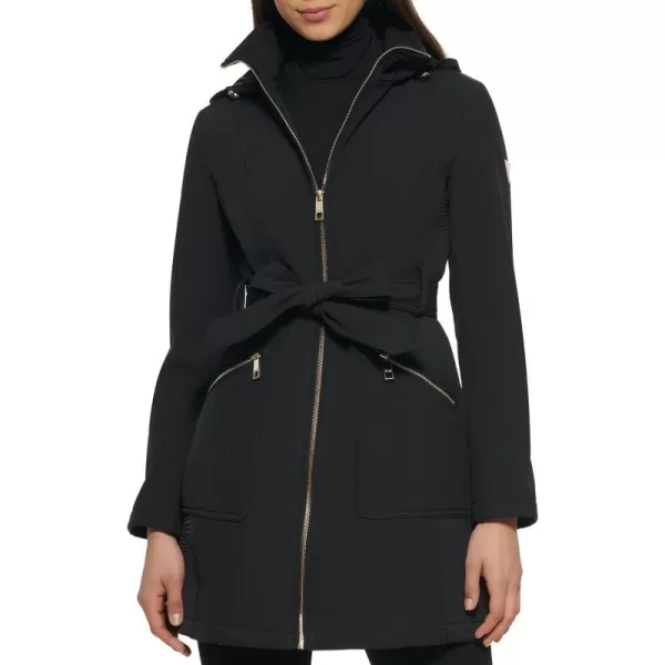 GUESS Softshell Coat Casual Transitional Jacket for Women Fall to Winter WardrobeBlack