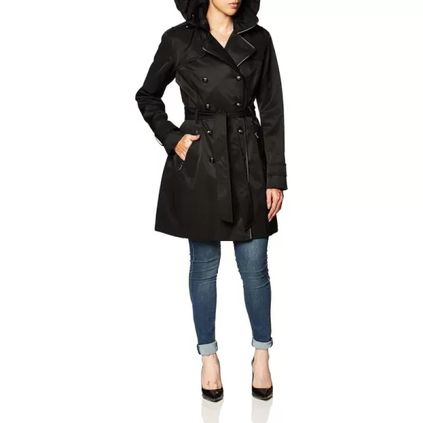 GUESS Womens Double Breasted TrenchcoatTrenchcoat Black