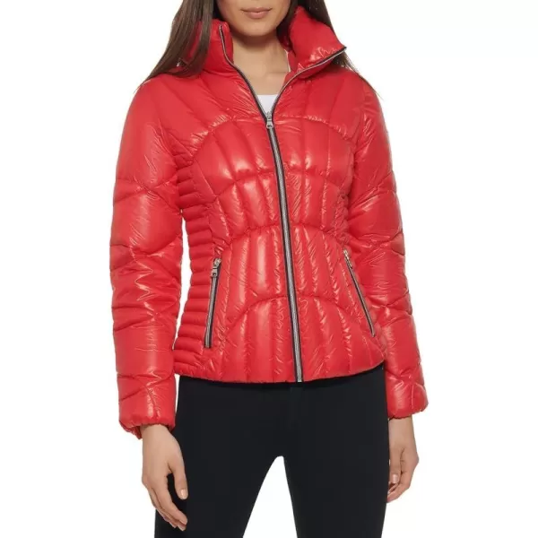 GUESS Womens Midweight Puffer JacketFire Red