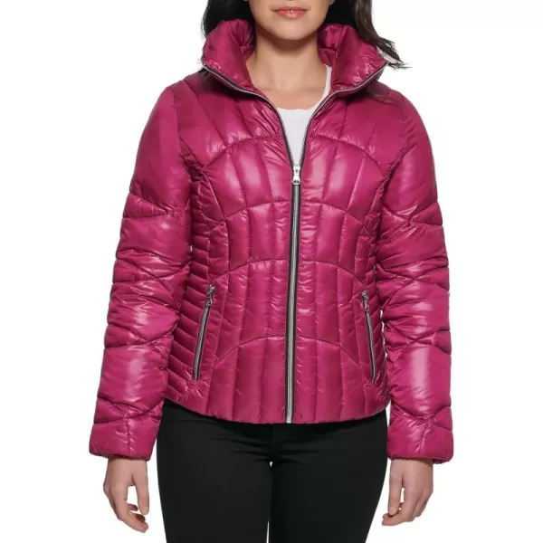 GUESS Womens Midweight Puffer JacketMagenta