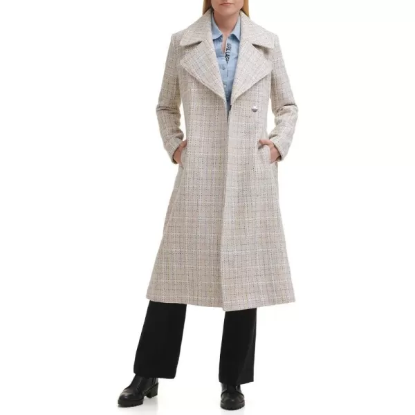 Karl Lagerfeld Paris Womens Belted Wrap Style CoatMulti