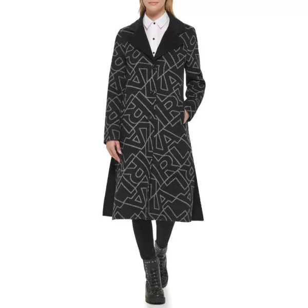 Karl Lagerfeld Paris Womens Collared Wool JacketBlack