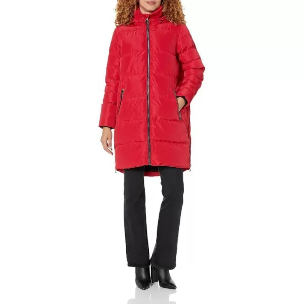 Karl Lagerfeld Paris Womens Knit Cuff Hooded JacketRed