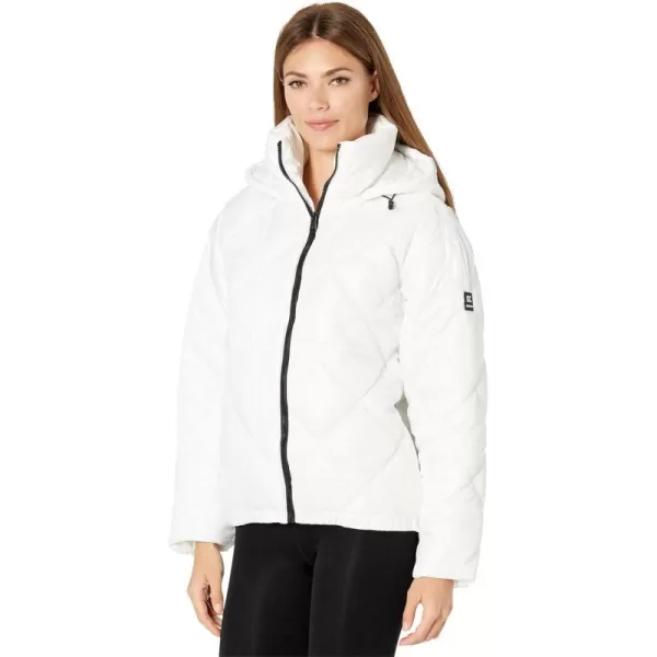 Kenneth Cole New York Womens Short Hooded Diamond Quilted Puffer JacketWhite