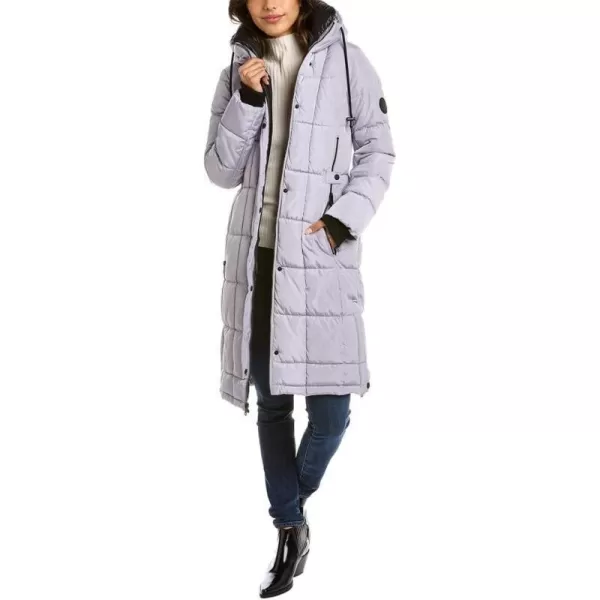 Kenneth Cole Womens Box Quilted Heavyweight Outerwear PufferLtgrey